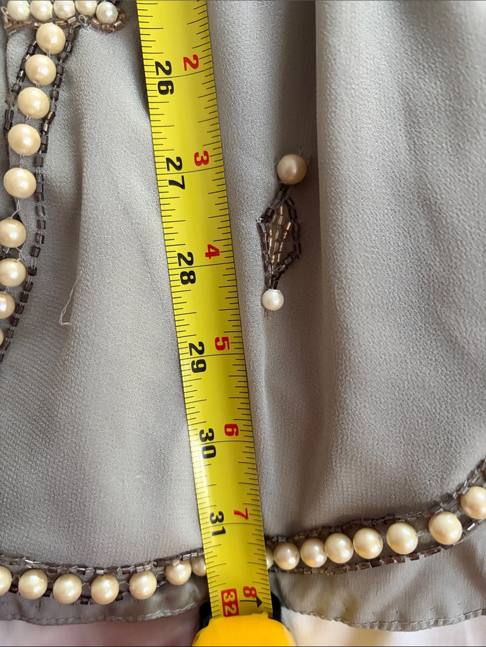 Beaded Embellished Sleeveless Shift Dress in TaupeASOS design - Picture 8 of 10